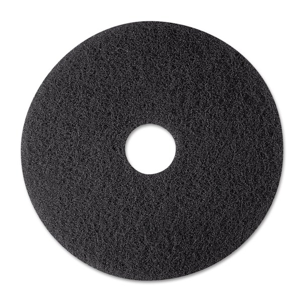 3M Low-Speed Stripper Floor Pad, 12" Diameter, Black, PK5, 5PK 7200